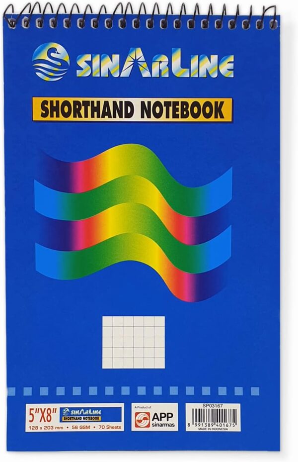 Sinarline Top Spiral Notebook 5mm Square 12.7 cmX8" Sheet, Great for Office or Personal use. - Image 2
